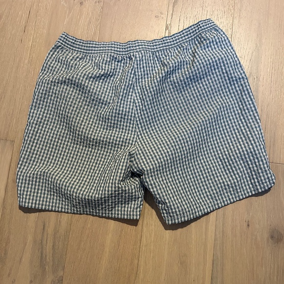 Bills Khakis Blue Gingham Seersucker Swim Trunks Size L Beach ~ Vacation! - Picture 3 of 3